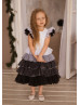 Black Tulle Tiered Flower Girl Dress